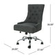 Ovi Swivel Office Chair Dark Gray Fabric Tufted Back Rolling Wheels BM325022