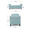 Jacob Storage Ottoman Bench Rolled Arms Blue Fabric Black 50’’ BM325023