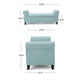 Jacob Storage Ottoman Bench, Rolled Arms, Blue Fabric, Black, 50"