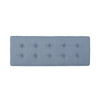 Liba Ottoman Bench, Button Tufted Light Blue Fabric, 47" Black Frame