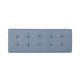 Liba Ottoman Bench, Button Tufted Light Blue Fabric, 47" Black Frame