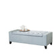 Liani Storage Ottoman Bench, Light Blue Fabric, Tufted Top, 51" Wood