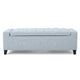 Liani Storage Ottoman Bench, Light Blue Fabric, Tufted Top, 51" Wood