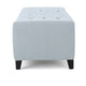 Liani Storage Ottoman Bench, Light Blue Fabric, Tufted Top, 51" Wood