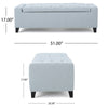 Liani Storage Ottoman Bench Light Blue Fabric Tufted Top 51’’ Wood BM325026