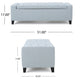 Liani Storage Ottoman Bench, Light Blue Fabric, Tufted Top, 51" Wood