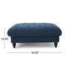 Capri Ottoman Tufted Navy Blue Fabric 41’’ Birch Wood Square Shape BM325027