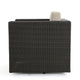 Perie Outdoor Swivel Accent Chair, Beige Fabric and Dark Brown Rattan