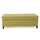 Rhya Storage Ottoman Bench Soft Green Fabric Black Wood 50 Inch