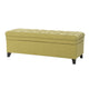 Rhya Storage Ottoman Bench Soft Green Fabric Black Wood 50 Inch