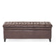 Rhya Storage Ottoman Bench Brown Faux Leather 50’’ Black Wood Frame BM325030