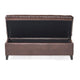 Rhya Storage Ottoman Bench Brown Faux Leather 50’’ Black Wood Frame BM325030