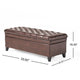 Rhya Storage Ottoman Bench Brown Faux Leather 50’’ Black Wood Frame BM325030