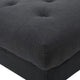 Capri Ottoman, Tufted Dark Gray Fabric, 41" Square Birch Wood Frame