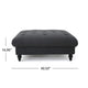Capri Ottoman, Tufted Dark Gray Fabric, 41" Square Birch Wood Frame