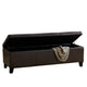 Elias Storage Ottoman Bench, Rich Brown Faux Leather, 51" Wood Frame