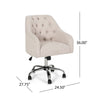 Nysa Swivel Office Chair Rolling Tufted Beige Fabric Chrome Steel BM325037