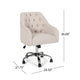 Nysa Swivel Office Chair Rolling Tufted Beige Fabric Chrome Steel BM325037