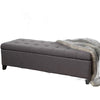Nira Storage Ottoman Bench, Button Tufted Dark Gray Fabric, 51" Frame