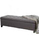 Nira Storage Ottoman Bench, Button Tufted Dark Gray Fabric, 51" Frame