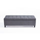 Nira Storage Ottoman Bench, Button Tufted Dark Gray Fabric, 51" Frame