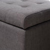 Nira Storage Ottoman Bench, Button Tufted Dark Gray Fabric, 51" Frame