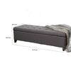 Nira Storage Ottoman Bench, Button Tufted Dark Gray Fabric, 51" Frame