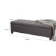 Nira Storage Ottoman Bench, Button Tufted Dark Gray Fabric, 51" Frame