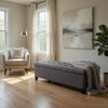 Nira Storage Ottoman Bench, Button Tufted Dark Gray Fabric, 51" Frame