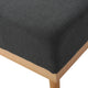 Ottoman Tufted Dark Gray Fabric Plush Cushion 32’’ Brown Wood Frame BM325041
