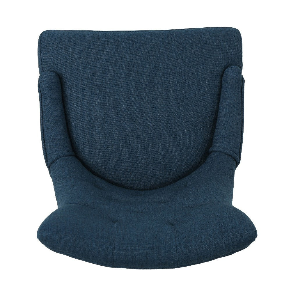 Ovi Swivel Office Chair Navy Blue Fabric Tufted Back Rolling Wheels BM325042