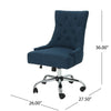 Ovi Swivel Office Chair Navy Blue Fabric Tufted Back Rolling Wheels BM325042