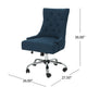 Ovi Swivel Office Chair Navy Blue Fabric Tufted Back Rolling Wheels BM325042