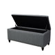 Sharon Storage Ottoman Bench Dark Gray Fabric Nailhead Trim 42’’ BM325044