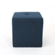 Liasa Ottoman, 17" Square Cube Shape, Navy Blue Fabric, Plush Cushion