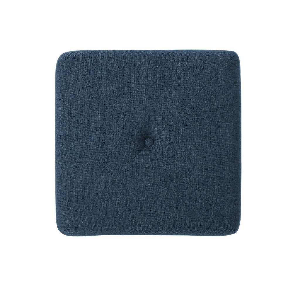 Liasa Ottoman 17’’ Square Cube Shape Navy Blue Fabric Plush Cushion BM325046