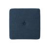 Liasa Ottoman, 17" Square Cube Shape, Navy Blue Fabric, Plush Cushion