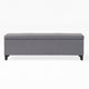 Elias Storage Ottoman Bench, Gray Faux Leather, Stitch Detail, 51"