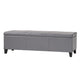 Elias Storage Ottoman Bench, Gray Faux Leather, Stitch Detail, 51"