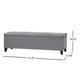 Elias Storage Ottoman Bench, Gray Faux Leather, Stitch Detail, 51"