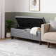 Elias Storage Ottoman Bench, Gray Faux Leather, Stitch Detail, 51"