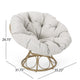 Leos Swivel Outdoor Chair Soft Gray Polyester Cushion Brown Rattan BM325052