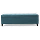 Nira Storage Ottoman Bench, Button Tufted Teal Blue Fabric, 51" Frame