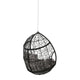 Castic Outdoor Hanging Chair, 46" Rattan Frame, Black Iron, Gray