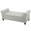 Jacob 50" Bench with Rolled Arms, Lift Storage, Light Gray