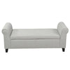 Jacob 50" Bench with Rolled Arms, Lift Storage, Light Gray