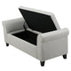 Jacob 50" Bench with Rolled Arms, Lift Storage, Light Gray