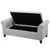 Jacob 50" Bench with Rolled Arms, Lift Storage, Light Gray