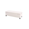 Elias Ottoman Bench, Lift Top Storage, 51" Rectangular, White Fabric