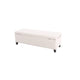 Elias Ottoman Bench, Lift Top Storage, 51" Rectangular, White Fabric